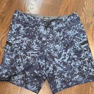 Hurley Men's Blue and Black Camo Board Shorts